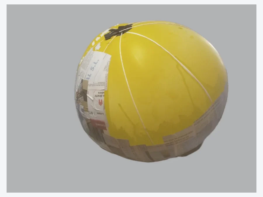 Detalle de la textura del papel maché seco