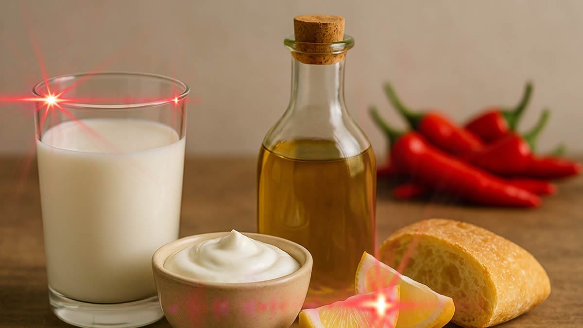 Por qué pica el picante y cómo apagarlo con leche, yogur, aceite, limón y pan