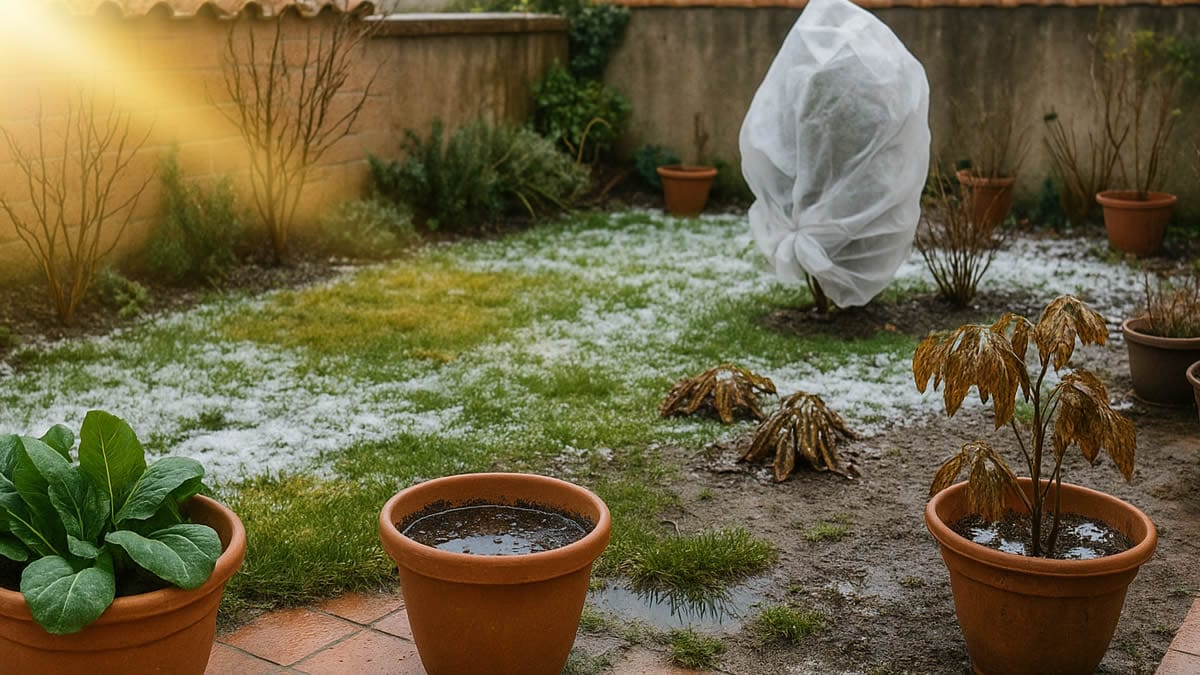 Errores de jardinería en invierno en un jardín doméstico