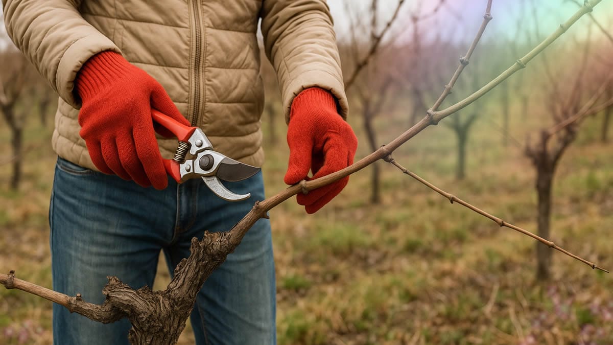 Poda en diciembre en un árbol frutal de invierno