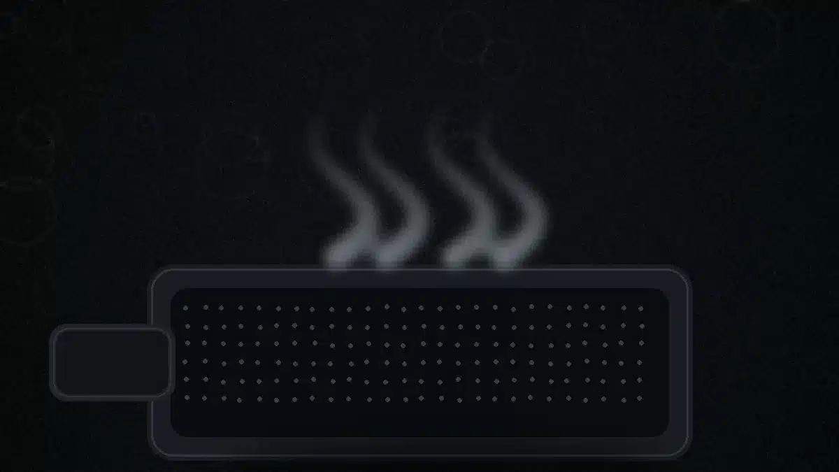 Humedad al recalentar en freidora de aire, con vapor atrapado sobre la cesta y el aire circulando para recuperar el crujiente.